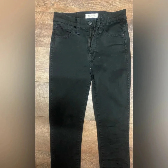 Madewell Cotton Blend Black High Rise Skinny Ankle Jeans Size 25 - Picture 2 of 6